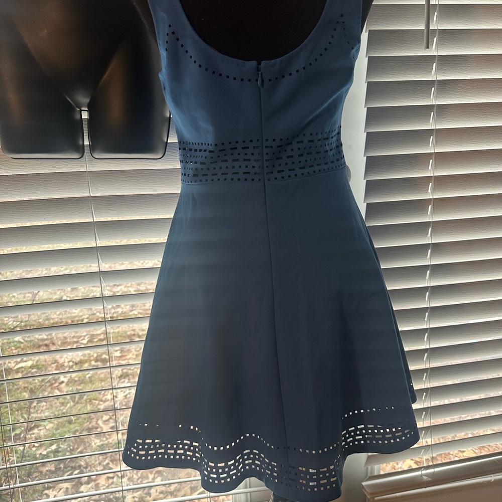 Eliza J Blue Laser Cut Mini Dress